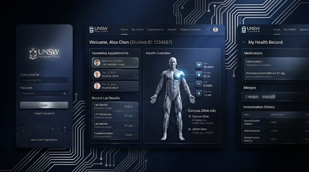 UNSW — Student Health Portal interface